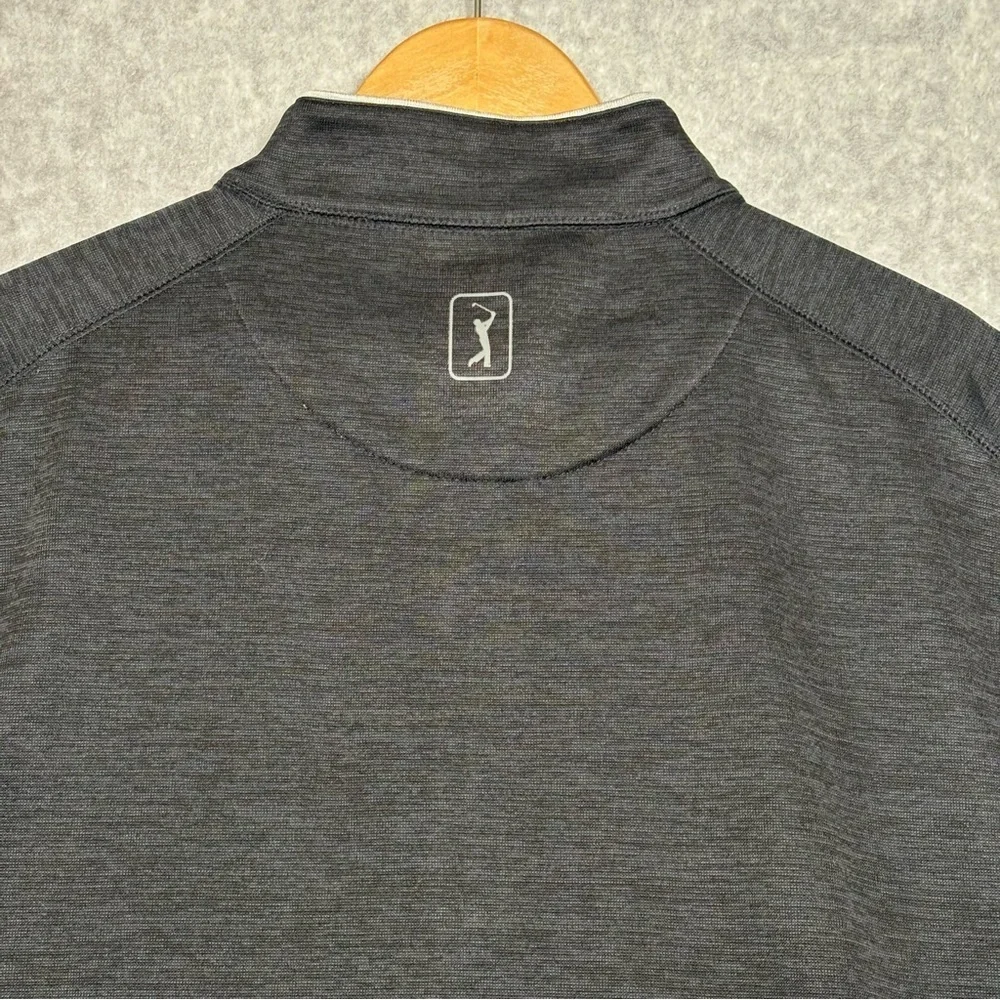 PGA Tour Golf 1/4 Zip Vest-Black/Heather Gray-Men Size XL